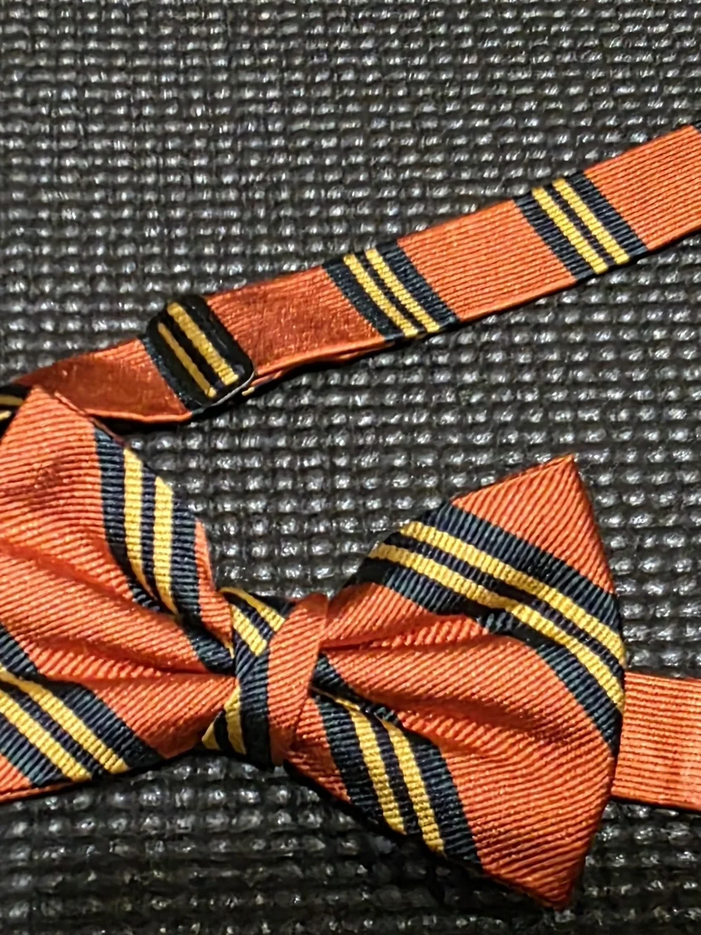 Polo by Ralph Lauren Orange Striped Bow Tie with Navy & Yellow Accents